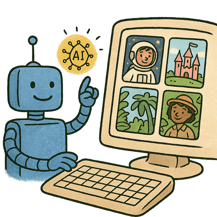 AI storytelling illustration